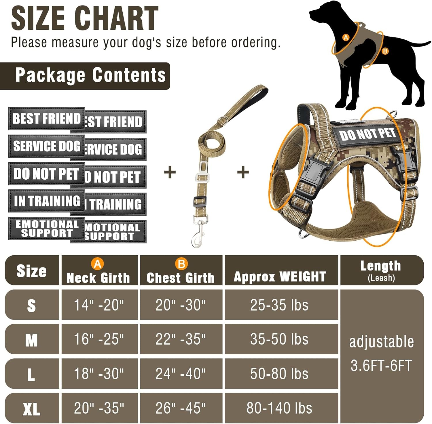 tactical-dog-harness-and-leash-set-with-10-patches-for-large-dogs-heavy-duty-no-pull-service-animal-dog-vest-with-dog-seat-belt-adjustable-reflective-easy-walk-for-training-hiking-camo-l