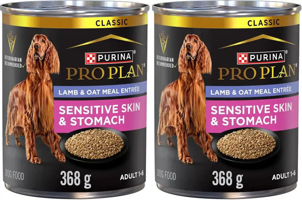 Purina Pro Plan Sensitive Skin and Stomach Dog Food Wet Classic Pate Salmon and Rice Entrée - (Pack of 12) 13 Oz. Cans12