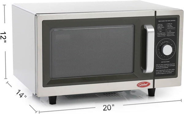 Foodservice Commercial Microwave with Dial Control, 10 Seconds to 8 Minutes Time Increments, Countertop 120V/1000W, 1 Cu.Ft., Stainless Steel6