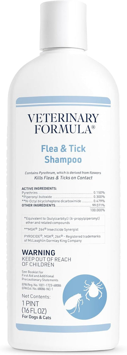 Veterinary Formula Flea and Tick Shampoo for Dogs and Cats, 16 Oz1