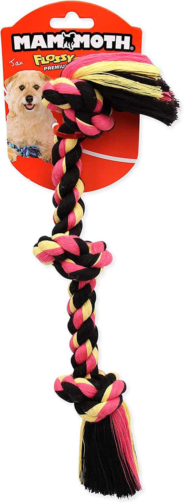 Mammoth Flossy Chews Color Rope Tug – Premium Cotton-Poly Tug Toy for Dogs – Interactive Rope– Dog Chew Toy, Assorted Colors2