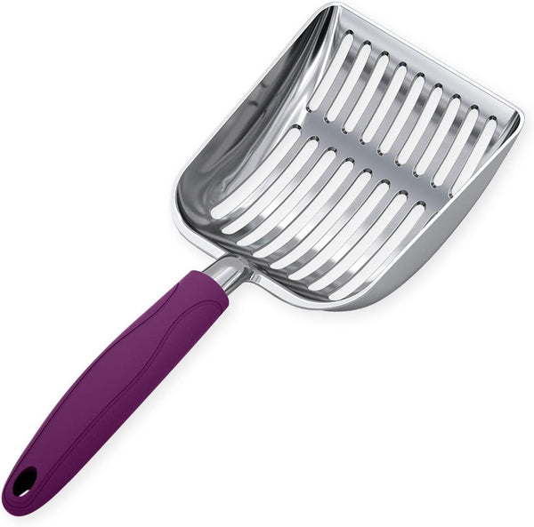 Wepet Cat Litter Scoop, Aluminum Alloy Sifter, Kitty Metal Scooper, Deep Shovel, Long Handle, Poop Sifting, Kitten Pooper Lifter, Durable, Heavy Duty, for Litter Box37