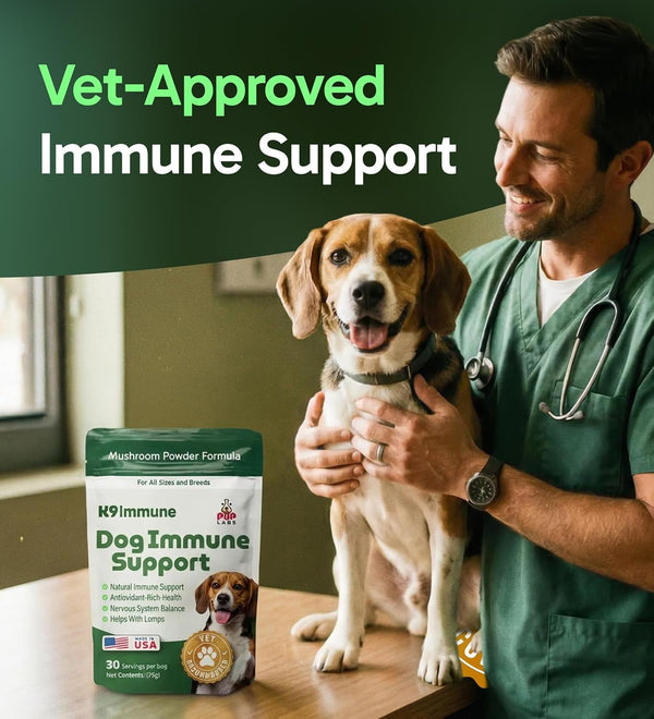 K9 Immune, All-Natural Mushroom Powder for Dogs for Immunity, Digestion, Joints, & Energy, Antioxidant-Rich & Usa-Made, Dog Immune Support with Turkey Tail Mushroom for Dogs, 30 Servings5
