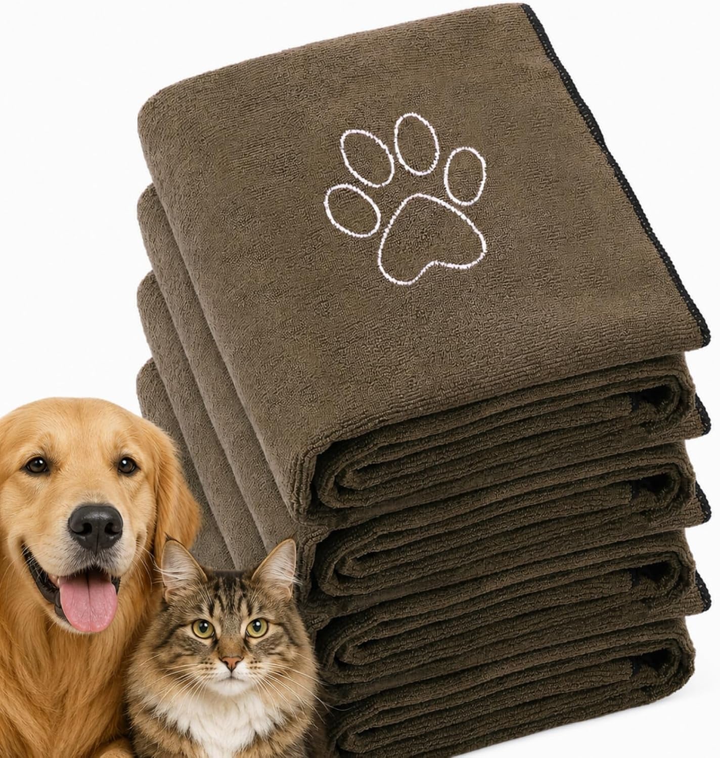 chumia-4-pack-dog-towels-for-drying-large-microfiber-grooming-tools-absorbent-soft-bath-supplies-with-embroidered-paw-for-small-medium-pet-products16-x-32-inch-black