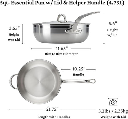Hestan Probond Forged - Professional Clad Stainless Steel All-In-One Pan, 5 Quart, with Helper Handle, Induction Compatible9