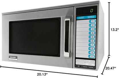 R25JTF Commercial Microwave Oven, 2100W, Heavy-Duty, 0.70 Cu. Ft. Stainless Steel, 20 Program Inputs, 3-Stage Cooking, Selectapower™, Express Defrost™, Digital Display2