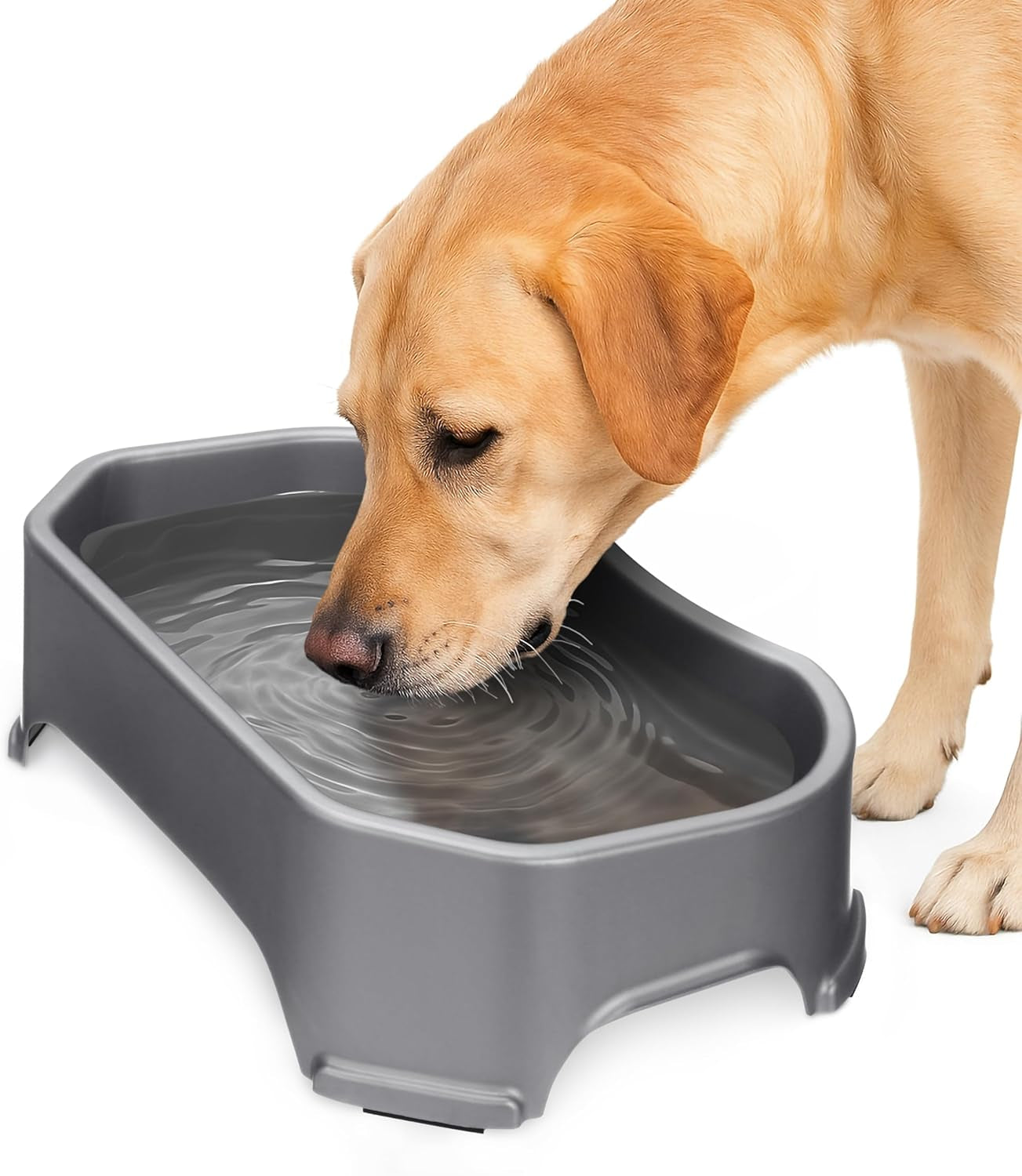 neater-pet-brands-extra-large-water-bowl-for-dogs-outdoor-dog-water-bowl-1-25-gallon-xl-capacity-big-trough-style-food-dish-for-indoors-or-outside-no-spill-large-dog-bowls-gunmetal-grey