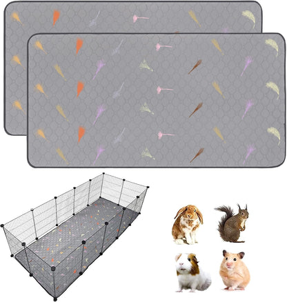 2Pcs Guinea Pig Cage Liners,Guinea Pig Fleece Cage Liners24''X48'' Super Absorbent Washable Pee Pads Reusable for Rabbit Hamster Chinchilla24