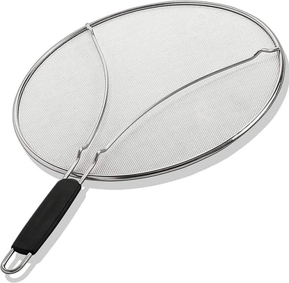 Splatter Screen for Frying Pan - 11.5 Inch Stainless Steel Grease Splatter Guard - Cover Oil Splash When Sizzling Bacon, Cooking Fried Chicken or Popcorn1