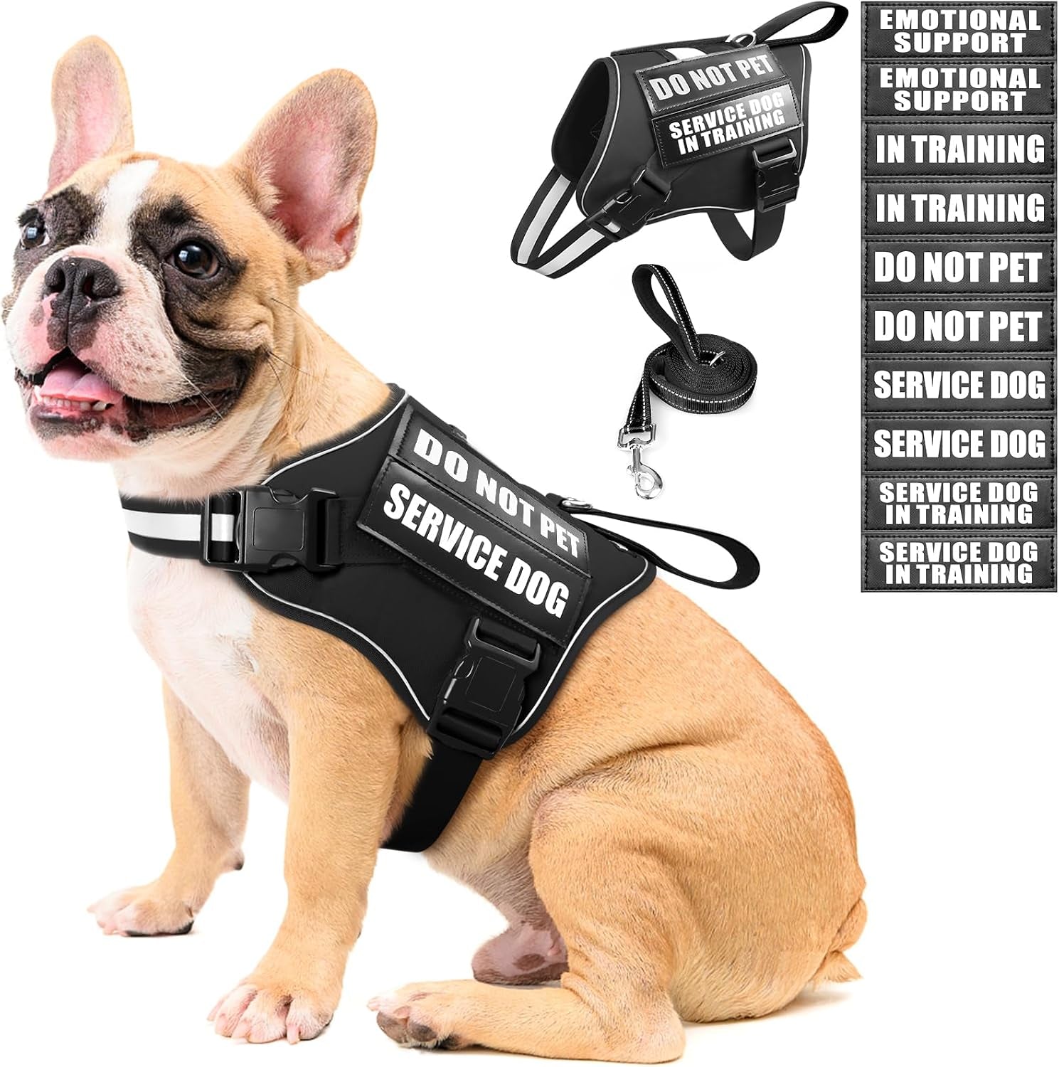 service-dog-vest-harness-and-leash-set-10-patches-no-pull-adjustable-reflective-dog-harness-with-soft-padded-handle-for-training-everyday-fit-small-medium-large-extra-large-dogsred-xl-no-pull-adjustable-reflective-service-dog-harness-large-sized-dog-leash-with-2-soft-padded-handles-for-training-working
