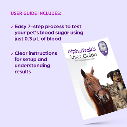 Alphatrak3 Blood Glucose Monitoring Kit for Diabetic Dogs, Cats & Horses | 8-Piece System for At-Home Use, Accurate Digital Results in 5 Seconds or Less, Mobile App Tracking, Uses Small Blood Sample6