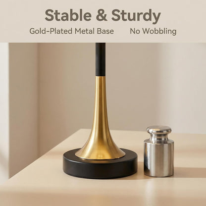 16.5'' Modern Table Lamps Set of 2 with Gold Metal Base and Linen Shade, Mid-Century Bedside Nightstand Lamps for Living Room and Bedroom(Bulb NOT Included)8