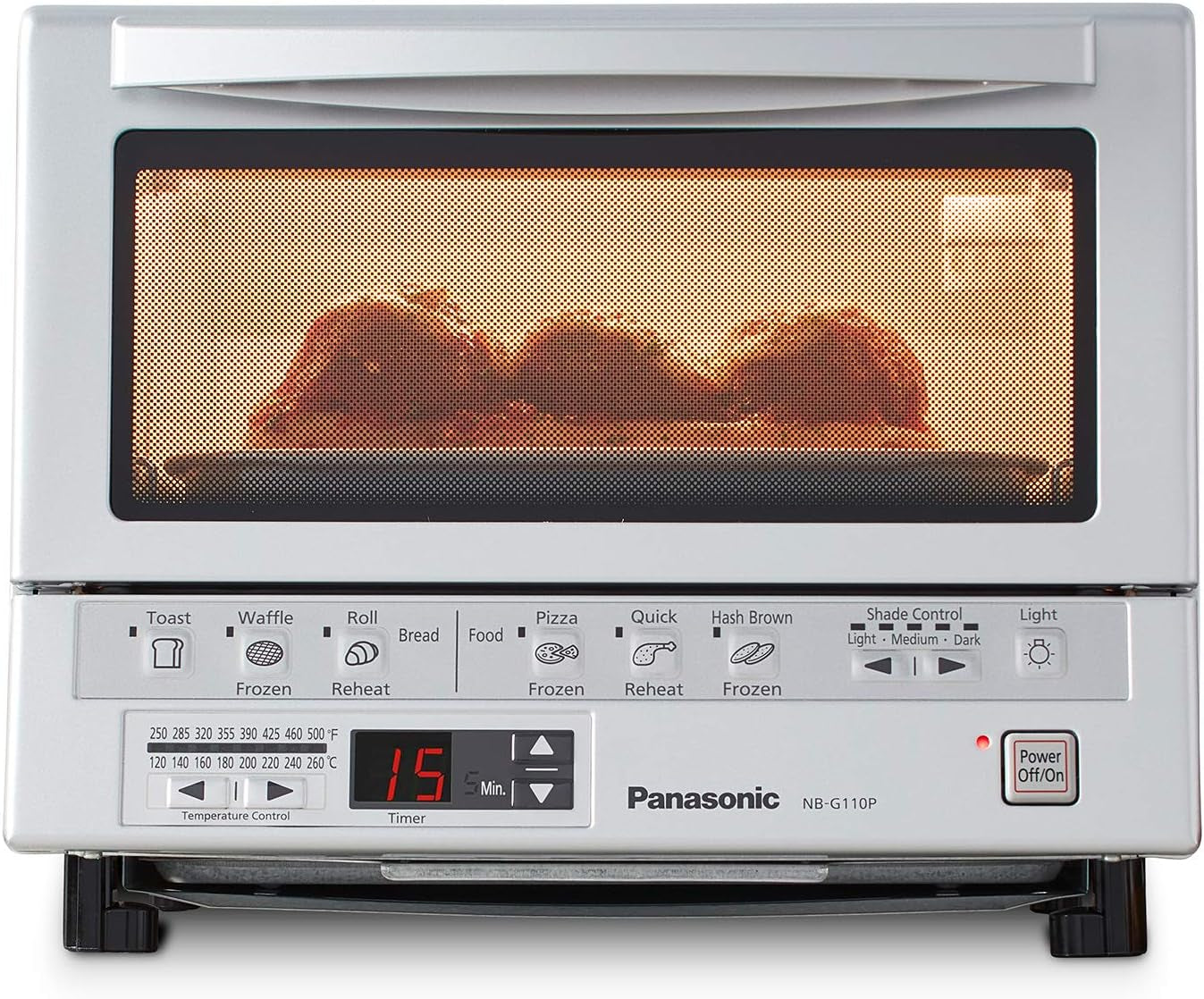 panasonic-flashxpress-toaster-oven-countertop-4-slice-small-toaster-oven-compact-size-with-double-infrared-heating-6-auto-cook-options-and-precise-temperature-control-1300w-nb-g110p-silver