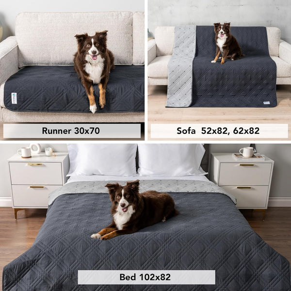 Petami Waterproof Couch Cover for Dogs, Non-Slip Leakproof Sofa Furniture Protector for Pet Cat, Machine Washable Bed Blanket for Car Seat, 102X82 Gray4