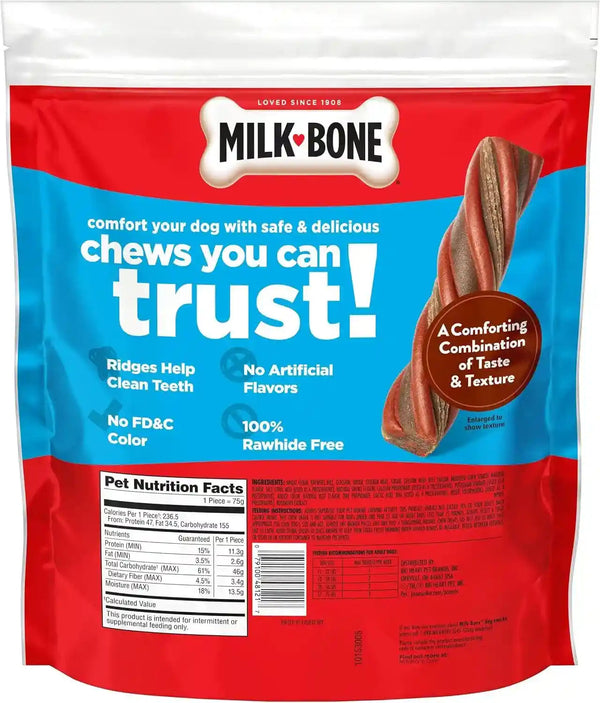 Milk-Bone Comfort Chews, Unique Chewy Texture & Real Beef, 16 Dog Chews | 40.8-Oz. Bag, for Dogs 15-75 Lbs., Rawhide-Free Dog Chews, Made with Real Beef8