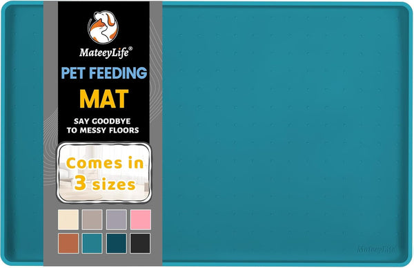 Mateeylife Silicone Cat & Dog Food Mat for Floors Waterproof, Anti-Slip Dog Bowl Mats for Food and Water, Pet Feeding Mats with Lip to Prevent Spills, Pet Placemat for Messy Drinkers to Protect Floors13