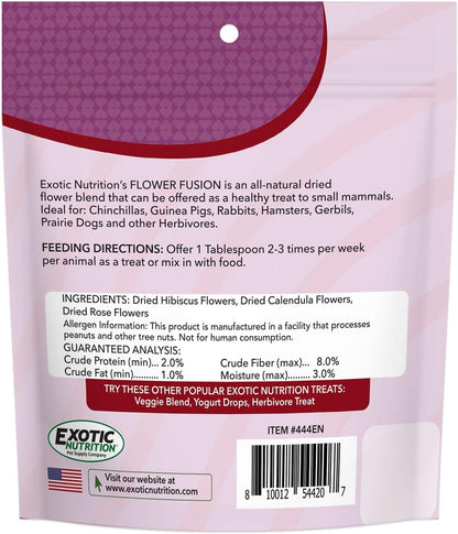 Flower Fusion Treat - Healthy Natural Dried Flower Herbivore Treat - Chinchillas, Guinea Pigs, Rabbits, Prairie Dogs, Degus, Hamsters, Rats, Squirrels, Sugar Gliders & Other Small Pets (0.85 Oz)5