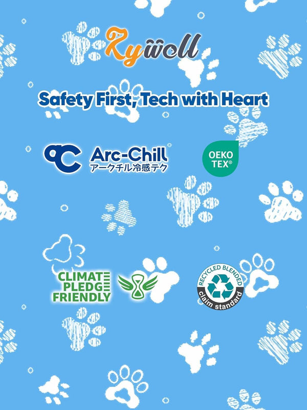 Rywell Super-Absorbent Cooling Mat for Dogs 44"X32" Arc-Chill 3.0 & Color-Changing Dog Cooling Mat, Stay Cool & Dry, Washable, Non-Slip Pet Bed Mat for Floors, Sofas, Kennels8