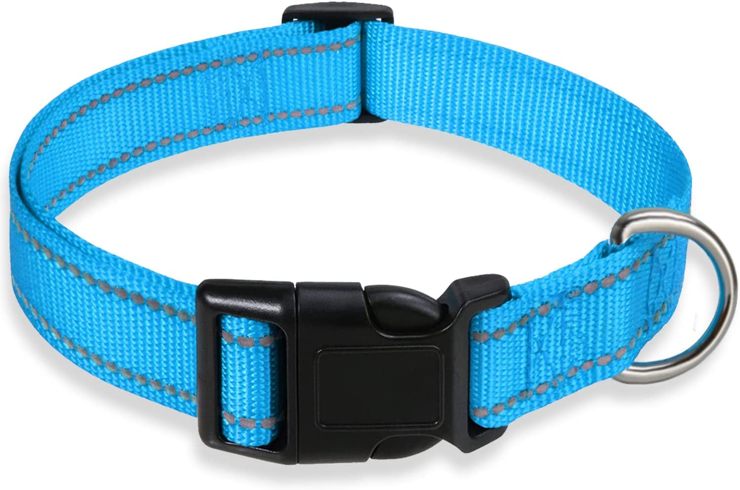 reflective-dog-collar-with-buckle-adjustable-safety-nylon-collars-for-small-medium-large-dogs-pink-m-breathable-nylon-collars-for-small-medium-large-dogs-no-chafing-on-walks-and-outdoor-hikes-metal-d-ring-night-safety