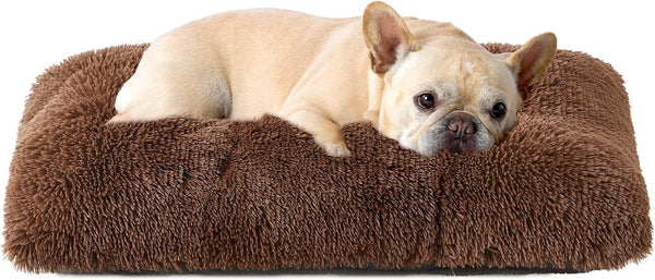 EHEYCIGA Fluffy Dog Crate Bed for Extra Large Dogs, Plush Faux Fur Pad, Calming anti Anxiety XL Bed for Crate, Washable Soft Warm Dog Mat with Non-Slip Bottom, Grey71