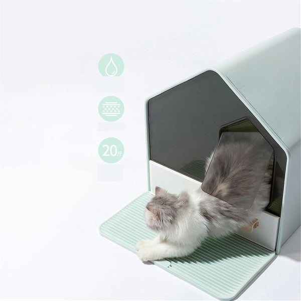 Dog Potty Training Toilet ﻿ Cat Litter Tray Fully Enclosed Drawer Type Oversized Villa Toilet Deodorant Sandbox Splash Proof Box Pink Green and Black(B)3