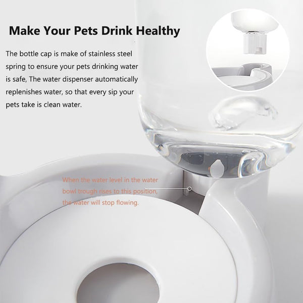 J&L VVMEET Dog Bowls, Cat Food and Water Bowl Set with Water Dispenser | Gravity Pet Feeder and Waterer Set with Detachable Stainless Steel Bowl Automatic Water Refill for Cats Dogs Puppy Rabbit3