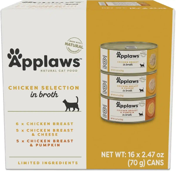Applaws Fish Variety in Broth Wet Cat Food, 3-Flavor 12-Pack 2.47 Oz Cans | 100% Natural, High Quality Ingredients, High Protein, No Artificial Additives, Limited Ingredients11