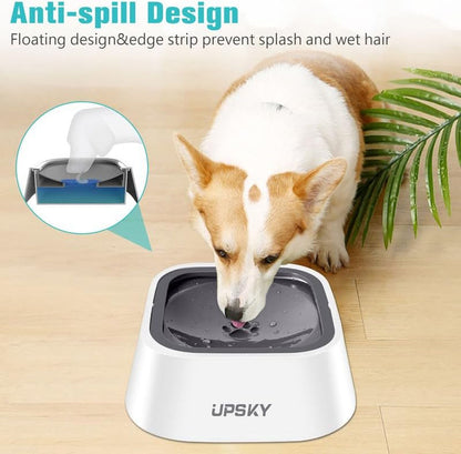 UPSKY 35Oz No-Spill Pet Water Bowl, Slow Water Feeder for Dogs and Cats | Splash-Proof Bowls, Slow Drinking Pet Dish, Easy-Clean Dishwasher Safe, Portable for Travel4