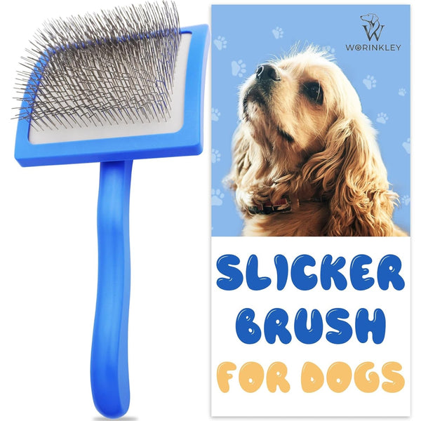 Slicker Brush for Dogs, Professional Pet Doodle Grooming Brushes for Goldendoodles, Labradoodles, Poodles - Long Pin Detangler for Dematting Dog Slicker Brush - Large7