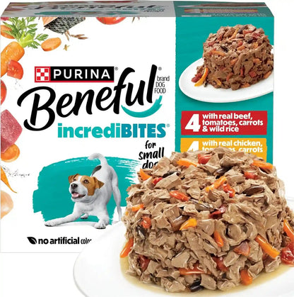 Beneful Purina Small Breed Wet Dog Food Variety Pack, Incredibites with Real Beef, Chicken and Salmon - (Pack of 30) 3 Oz. Cans19