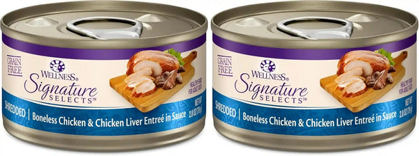 Wellness CORE Signature Selects Flaked Adult Canned Wet Cat Food, Natural, Protein Rich, Grain Free, Skipjack Tuna and Wild Salmon Entrée Recipe, 2.8 Oz, Pack of 12 Cans22