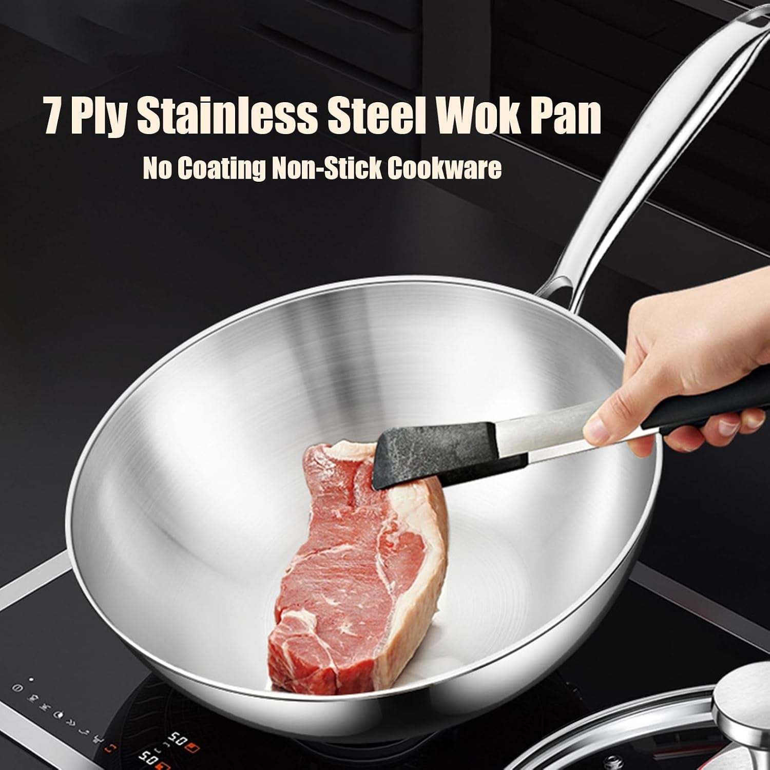 5-ply-clad-stainless-steel-wok-pan-with-lid-steamer-no-coating-non-stick-flat-bottom-wok-even-heating-frying-pans-compatible-with-all-cooktops-no-lid-9-45in