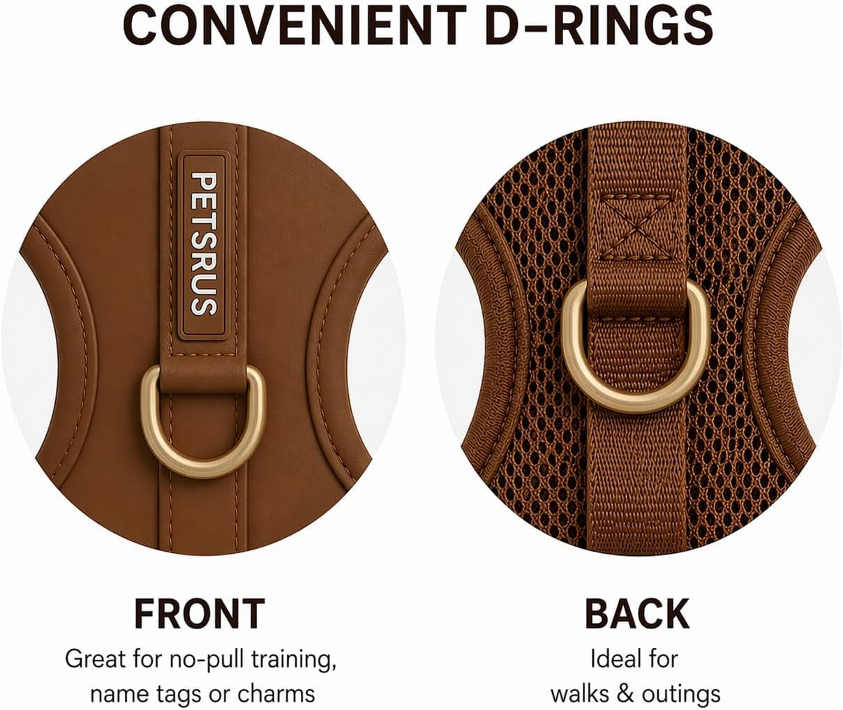 premium-no-pull-dog-harness-soft-neoprene-breathable-mesh-vest-with-front-back-clip-d-rings-adjustable-lightweight-walking-harness-for-puppies-small-medium-dogs-bronze-brown-gold-m