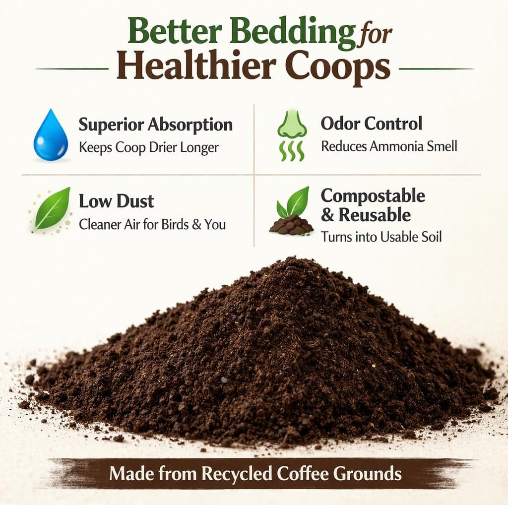 javaearth®-coffee-bedding-for-chickens-loose-upcycled-coffee-grounds-poultry-litter-for-coops-brooders-natural-clumping-odor-control-20-lbs