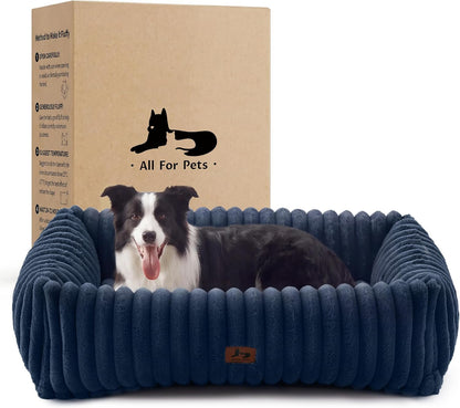 Cute Dog Bed for Small Dogs & Cats,Washable Fluffy Cat Beds for Indoor Cats, Rectangle Orthopedic Memory Foam Puppy Beds with Anti-Slip Bottom, 20 X19 X 7 Inches, Cream(20X19X6Inchs)21