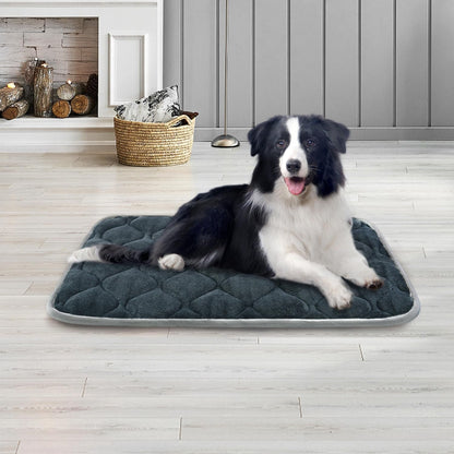 Furrybaby Dog Bed Mat Flat Crate Mat with Anti-Slip Bottom Machine Washable Pet Kennel Pad for Dog Sleeping (XS 22X13'', Grey Mat)2