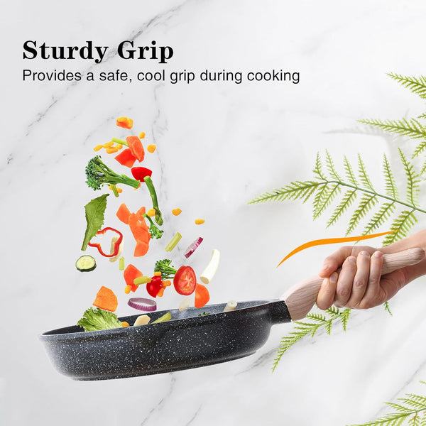Nonstick Frying Pan Skillet, 11 Inch Granite Cooking Pan Nonstick, Healthy and Non Toxic, Induction Compatible, PFOA Free8