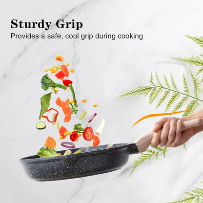 Nonstick Frying Pan, 12.5 Inch Large Skillet, Granite Cooking Pan, Healthy and Non Toxic, Induction Compatible, PFOA Free8