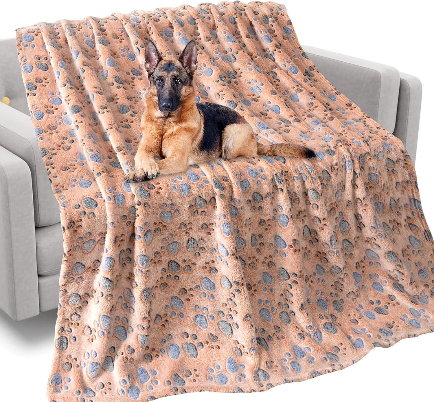 rezutan-blanket-for-large-dogs-cat-flannel-washable-soft-pet-mat-throw-cover-for-kennels-beds-sofas-furniture-protection-cute-paw-pattern-black-50x40-inch
