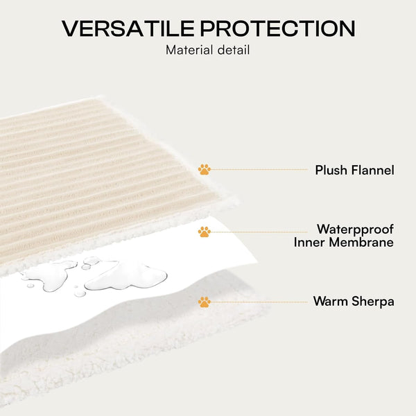 Luciphia Waterproof Dog Blanket for Large Dogs Ultra-Soft Calming Cut Pile Flannel Throw Durable & Warm Furniture Protection for Couch Bed Pet Human Blanket Machine Washable Soft White,Xl(85''X57'')4