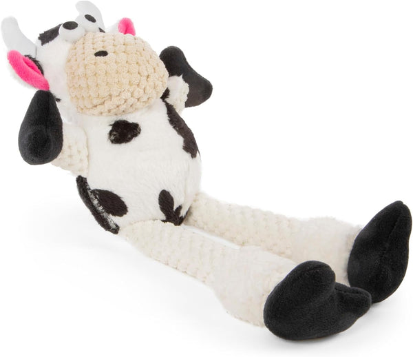 Godog Checkers Fat Rooster Squeaky Plush Dog Toy, Chew Guard Technology - White, Large12