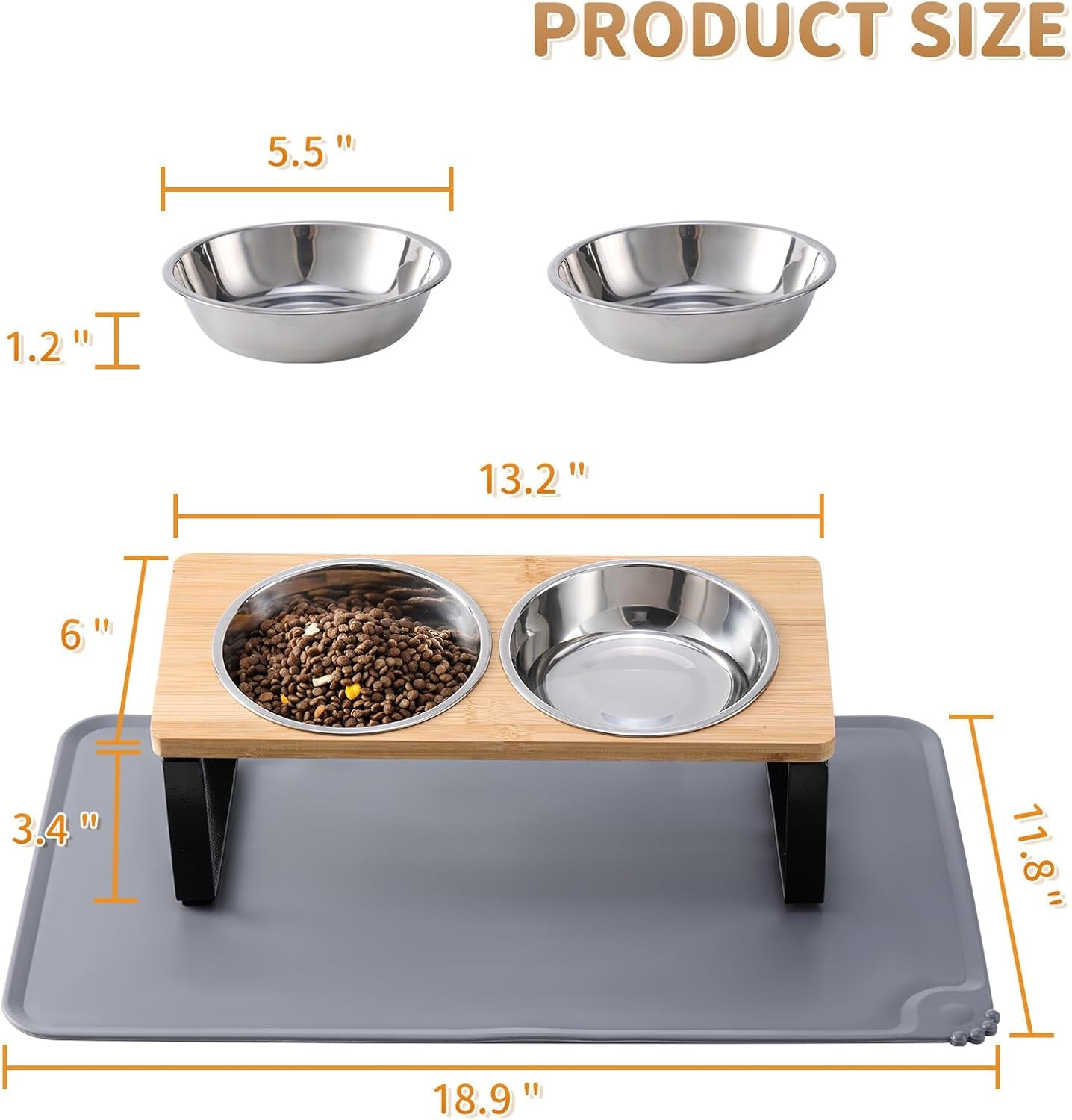 upgraded-elevated-cat-bowls-with-food-mat-15-tilted-stand-anti-vomiting-raised-cat-dishes-for-food-and-water-2-stainless-steel-bowls-for-cats-and-puppy