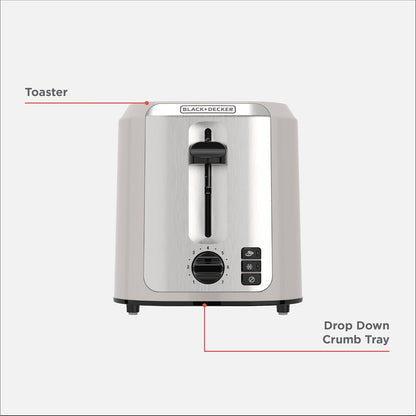 BLACK+DECKER 2-Slice Toaster with Extra-Wide Slots, Baked Stone | Extra-Wide Toaster with 7 Shade Settings, Bagel Mode, Frozen Function and Removable Crumb Tray.11