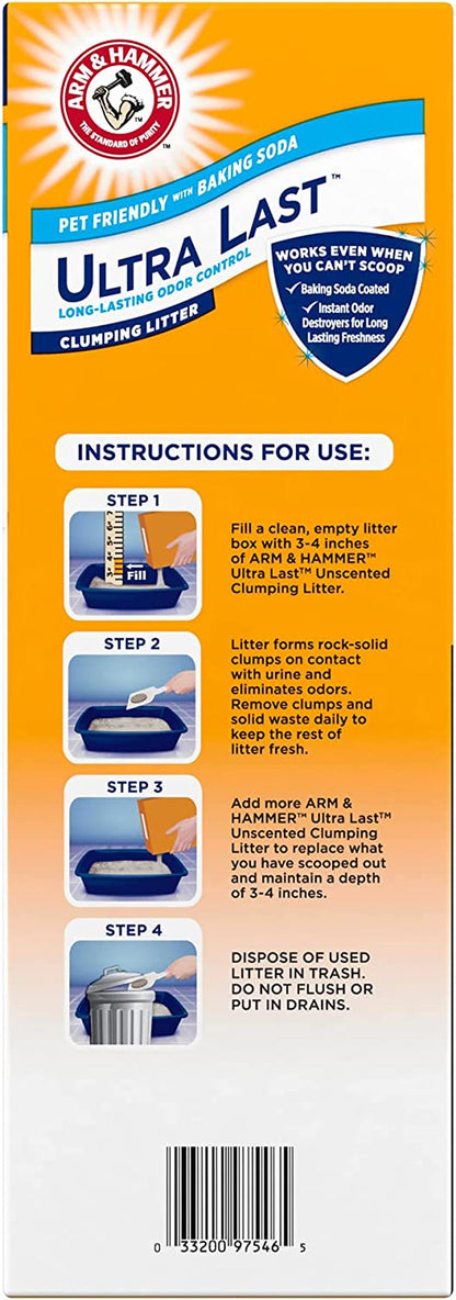 ARM & Hammer Ultra Last Clumping Cat Litter, Unscented, Multicat, 18 Lbs | Clumping Formula, 99% Dust Free, Pet Friendly, Baking Soda Odor Control15