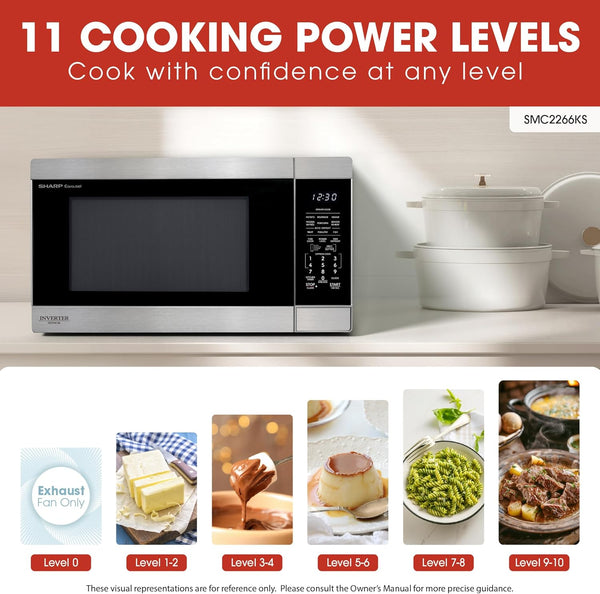 SMC2266KS 2.2 Cu. Ft. 1200W Stainless Steel Countertop Microwave Oven | Stainless Steel, Removable 16.5" Carousel Turntable3