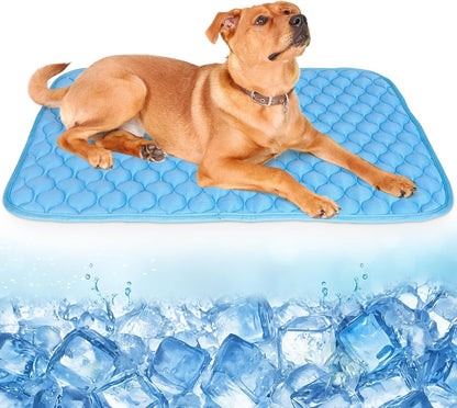 Dog Cooling Mat Q-Max>0.4 39.4" *27.6" Self Cool Pad for Dogs and Cats with Anti-Slip Bottom, Washable Portable Pet Sleeping Pad for Summer，Larger Size Grey11