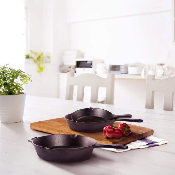 Cast Iron Skillets Set - 3-Piece: 6" + 8" + 10"-Inch Chef Frying Pans - Pre-Seasoned Cookware + 3 Silicone Handle Cover Grips - Use Indoor/Outdoor, Grill, Stove, BBQ, Fire, Oven5