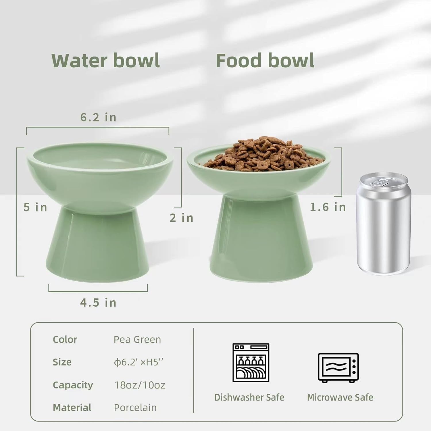 ceefu-2-pack-elevated-ceramic-cat-bowls-extra-wide-for-food-water-anti-vomiting-whisker-friendly-shallow-food-dish-and-deep-water-bowl-lead-cadmium-free-raised-height-for-cats-sage-green