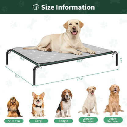 Pjyucien Raised Dog Bed with Pad, 48'' Gray5