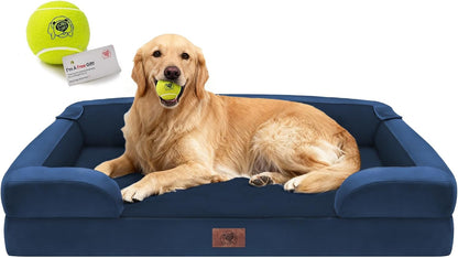 Waterproof Orthopedic Dog Bed for Extra Large Sized Dogs | Memory Foam Pet Bed Sofa with Bolster, Dog Couch with Washable Cover & Non-Slip Bottom, 42X30 Inch, Grey27